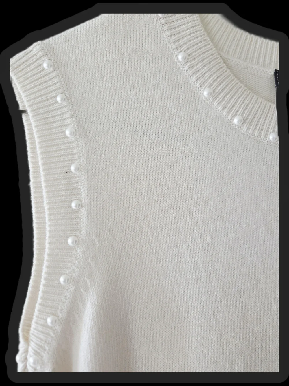 CHANEL Cream Sleeveless Cashmere Shift Dress with Pearl Accents Made In France